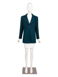 Chanel Teal Tweed Jacket, Autumn 1997