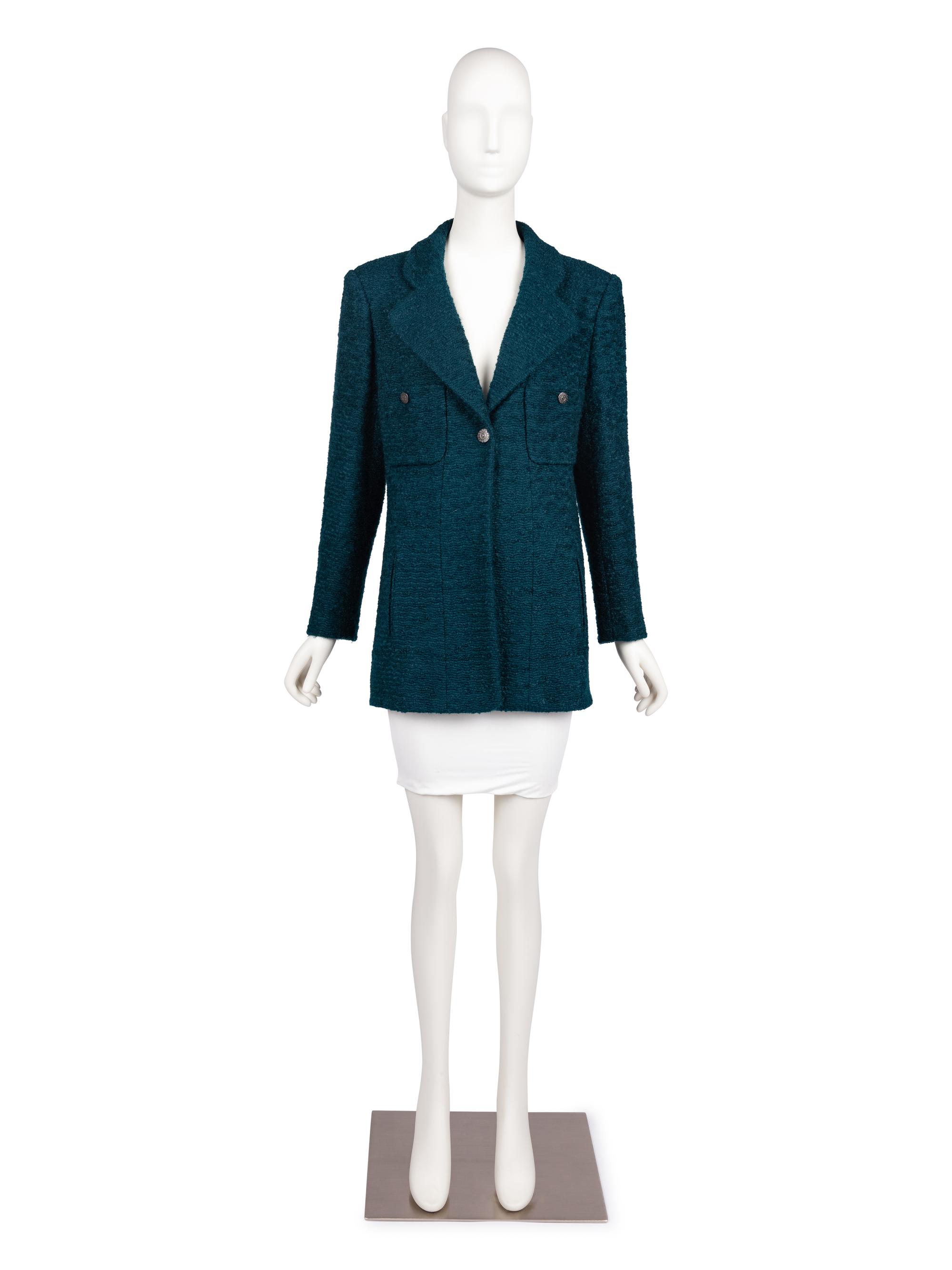 Chanel Teal Tweed Jacket, Autumn 1997