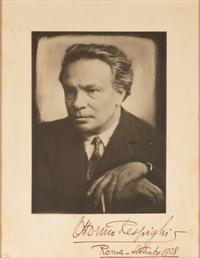 RESPIGHI, Ottorino (1879-1936). Photogravure, signed (“Ottorino Respighi”), Rome, September 1928.