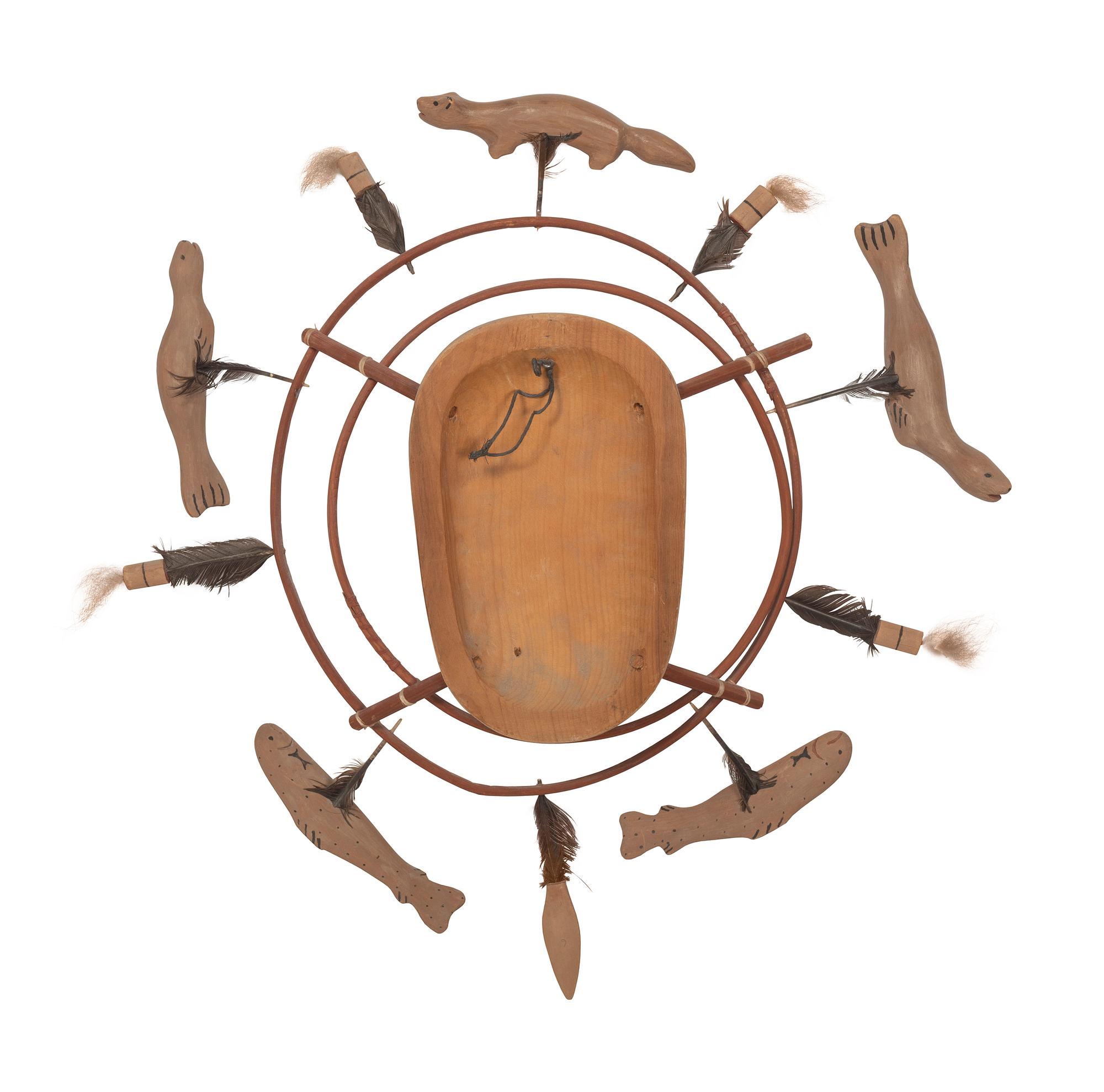 Nunivak Island Carved Wood Mask, Walrus