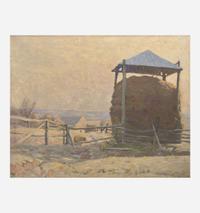 Charles Rosen (American, 1878-1950) Haystack (The Farm, Frosty Morning)