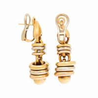 Tricolor Gold Earrings