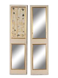 A Pair of Italian Painted and Parcel Gilt Doors