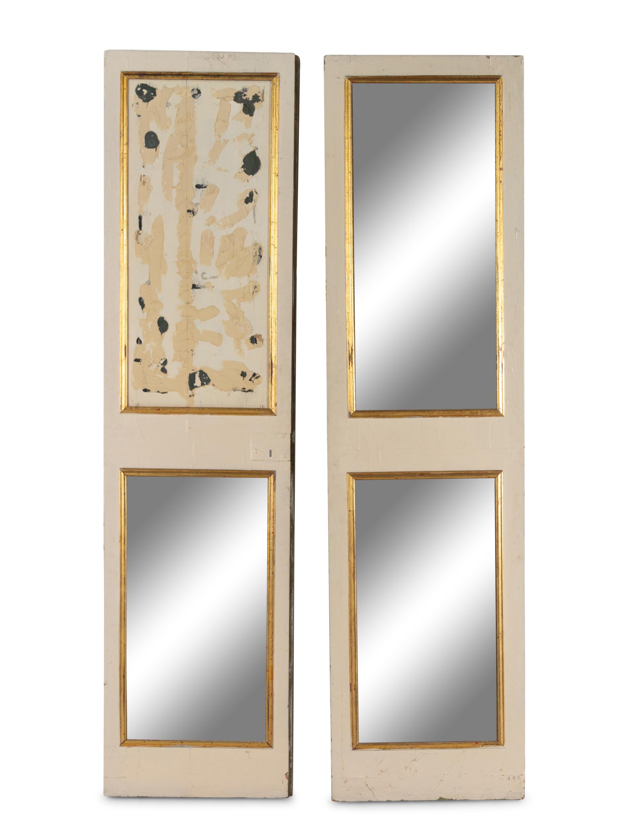 A Pair of Italian Painted and Parcel Gilt Doors