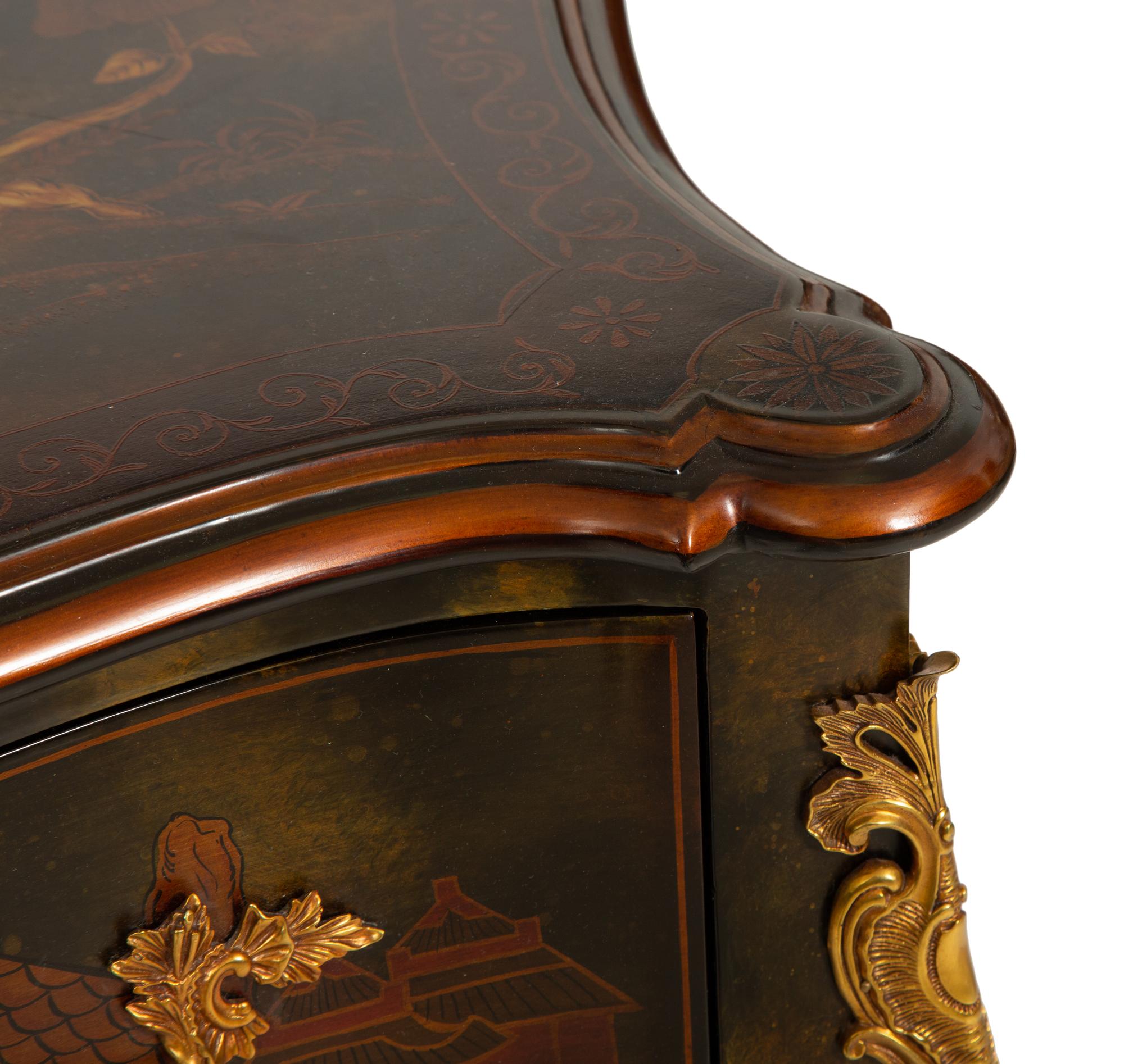 A Pair of Maitland-Smith Japanned Two-Drawer Commodes