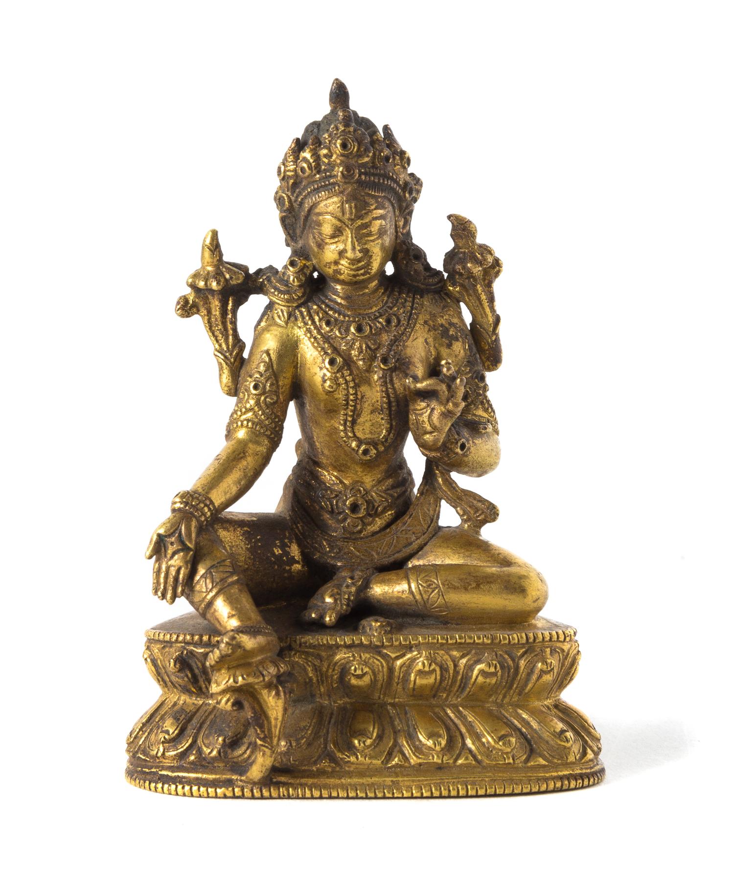 A Sino-Tibetan Gilt Bronze Figure of Bodhisattva Avalokitesvara