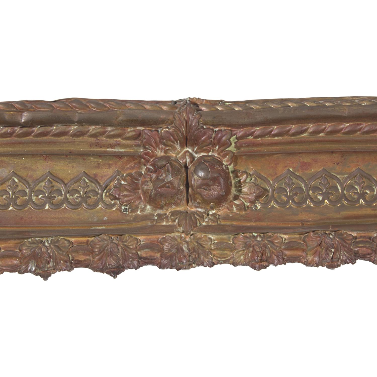 Two Classical Stamped Brass Window Cornices