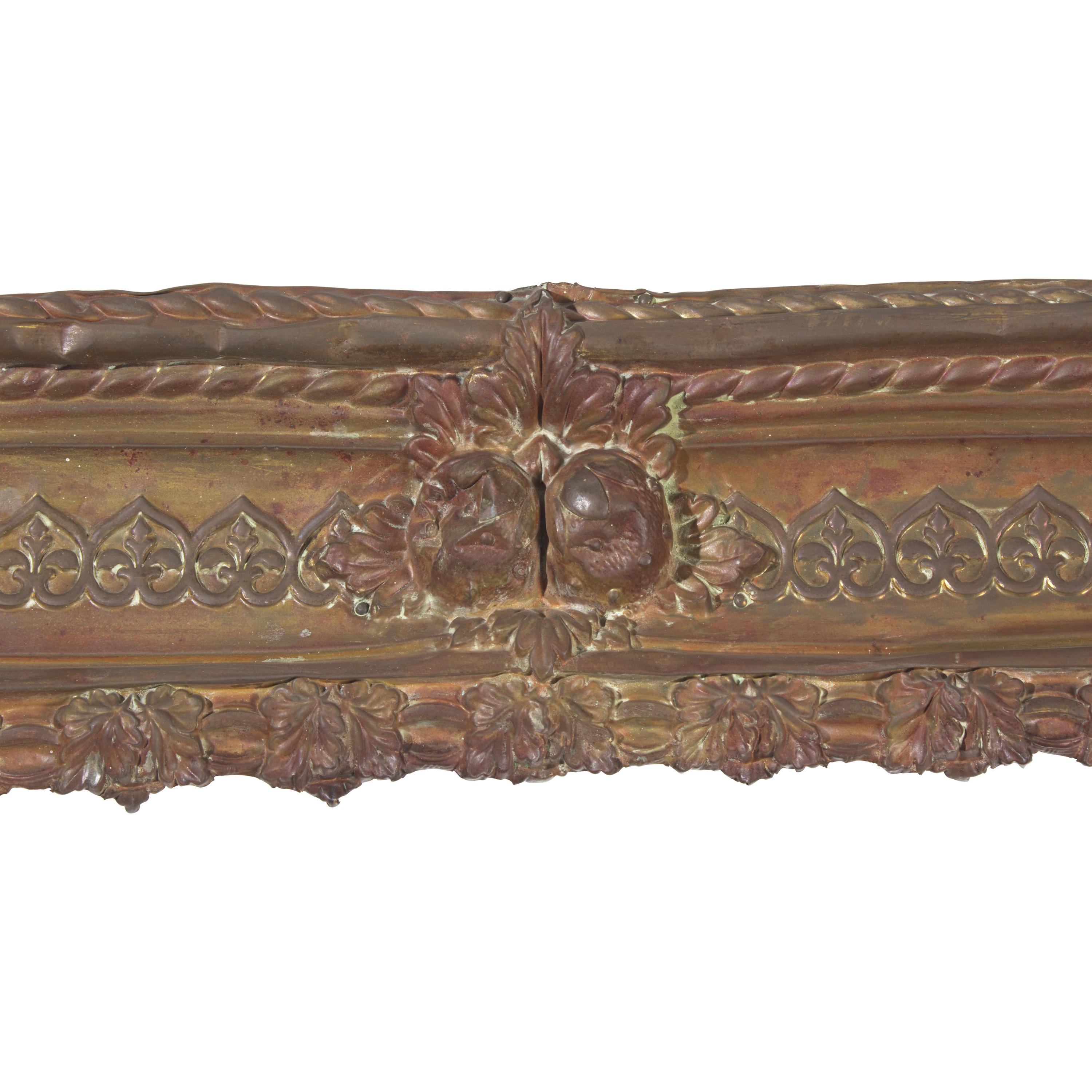 Two Classical Stamped Brass Window Cornices