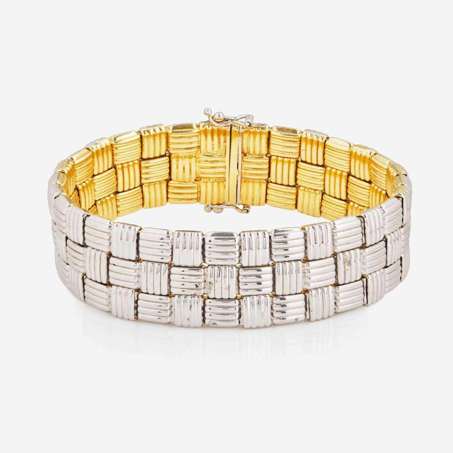 A Two-Tone 18K Gold Bracelet