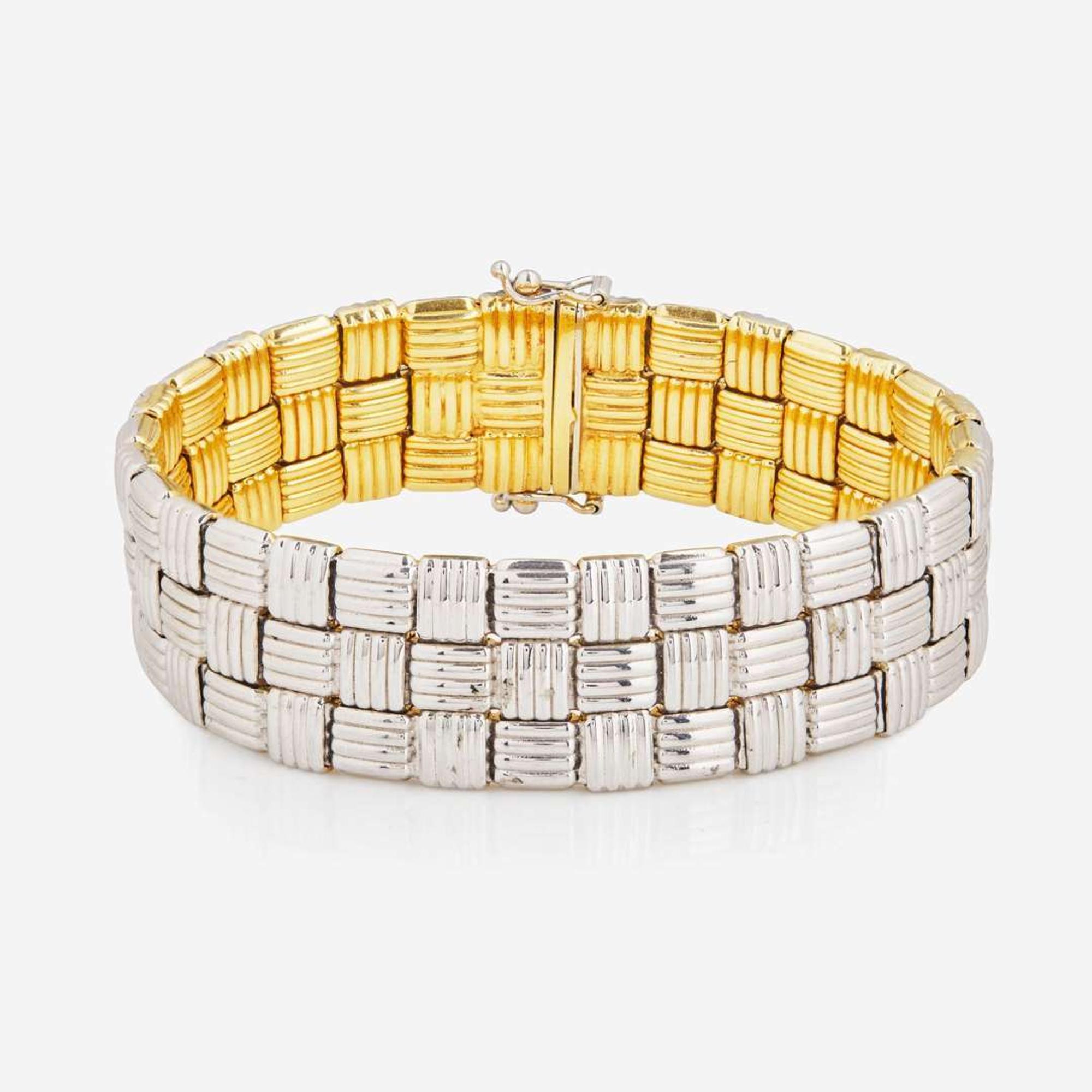 A Two-Tone 18K Gold Bracelet