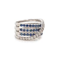 SYNTHETIC SAPPHIRE AND DIAMOND RING