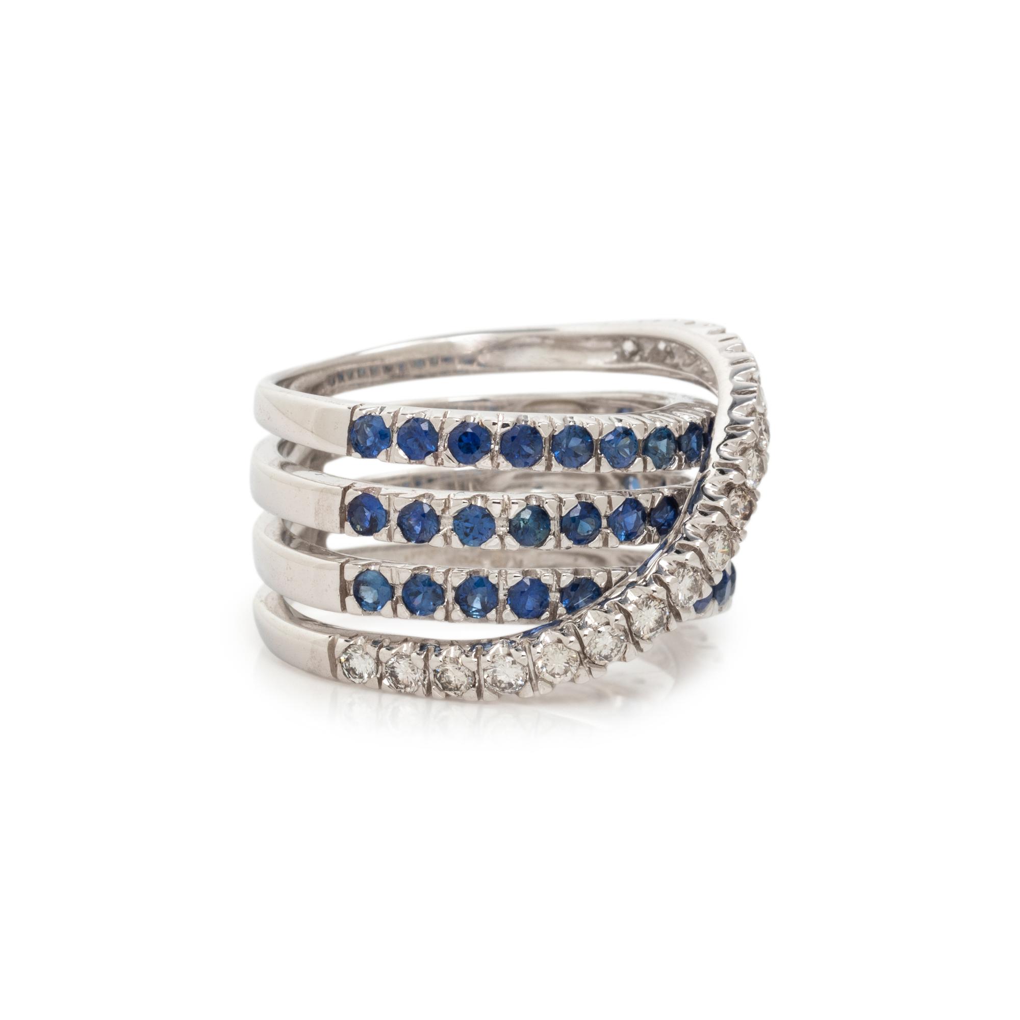 SYNTHETIC SAPPHIRE AND DIAMOND RING