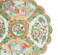 A Rose Medallion Scalloped Edge Porcelain Plate