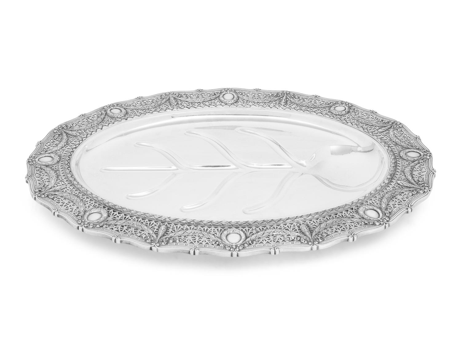 An American Silver Meat Platter