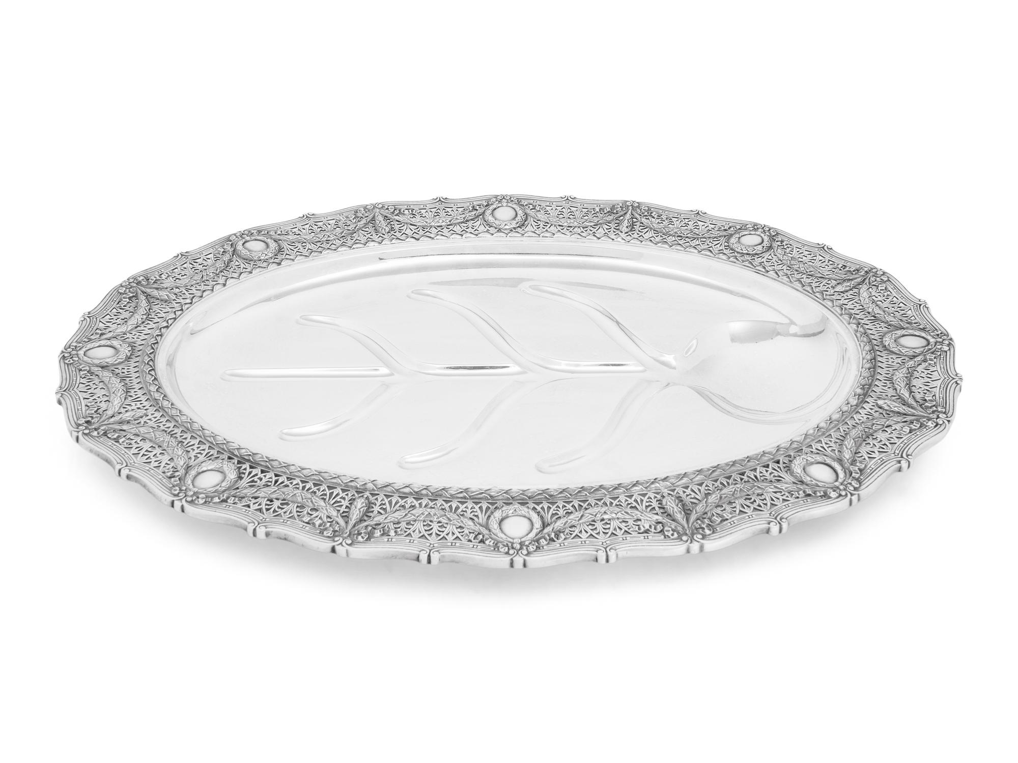 An American Silver Meat Platter