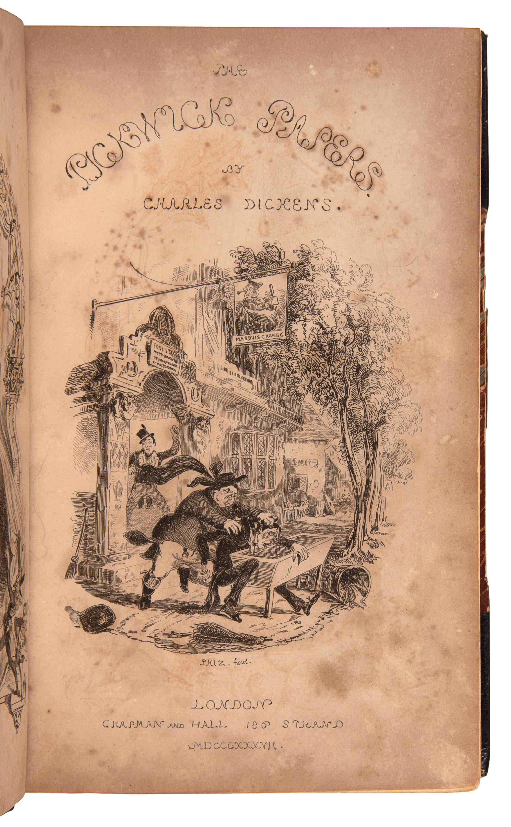 DICKENS, Charles (1812-1870). The Posthumous Papers of the Pickwick Club. London: Chapman and Hall, 1837.