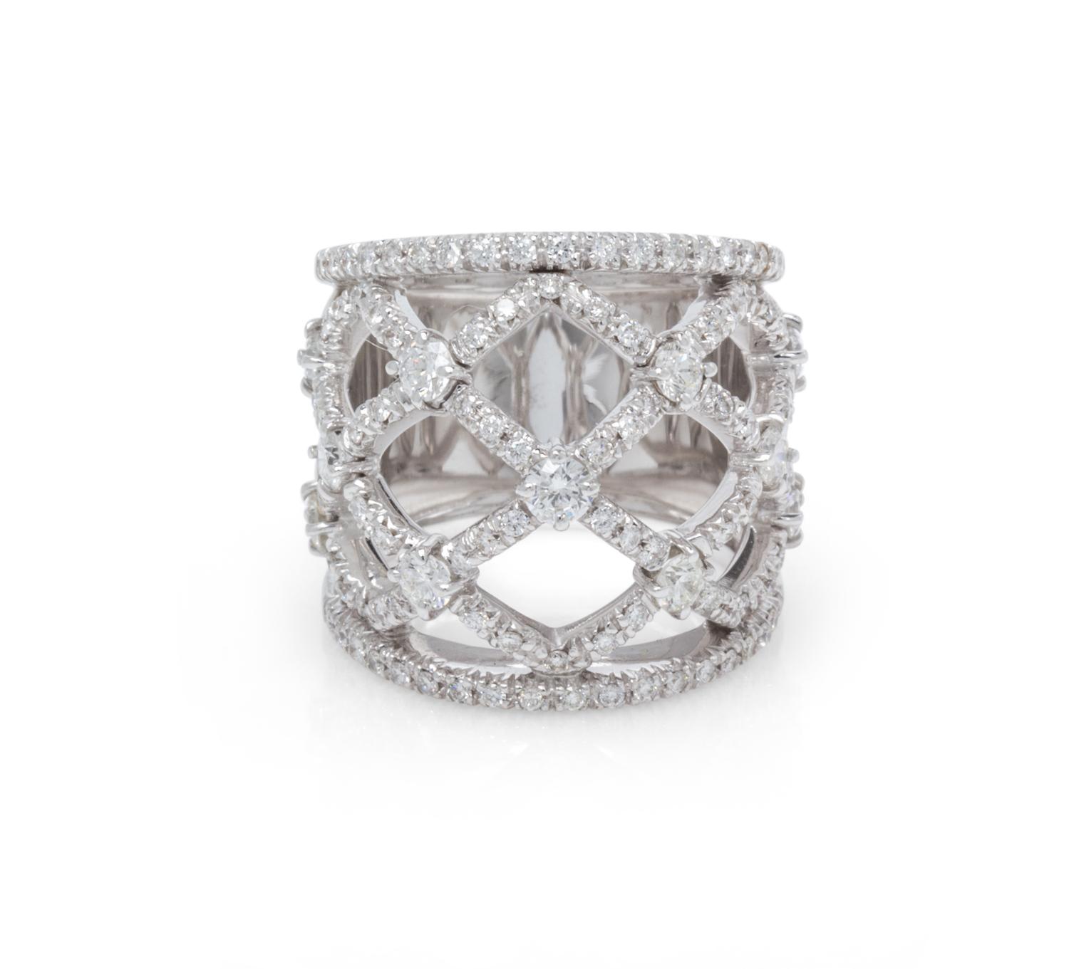 An 18 Karat White Gold and Diamond Ring, Stefan Hafner, 11.10 dwts.