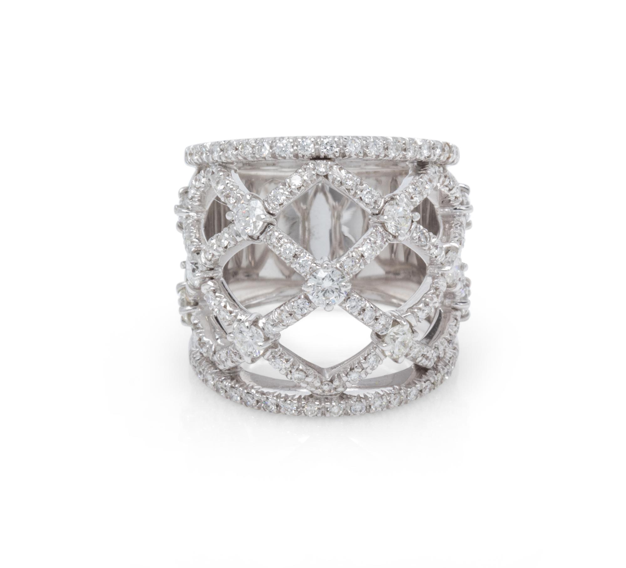 An 18 Karat White Gold and Diamond Ring, Stefan Hafner, 11.10 dwts.