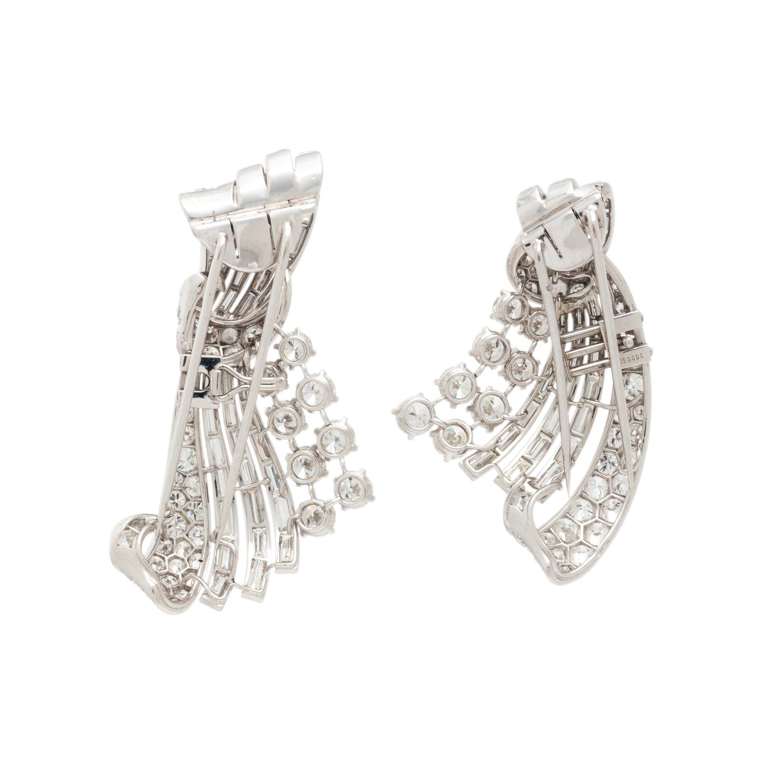 BOUCHERON, PARIS, DIAMOND DOUBLE CLIP BROOCH