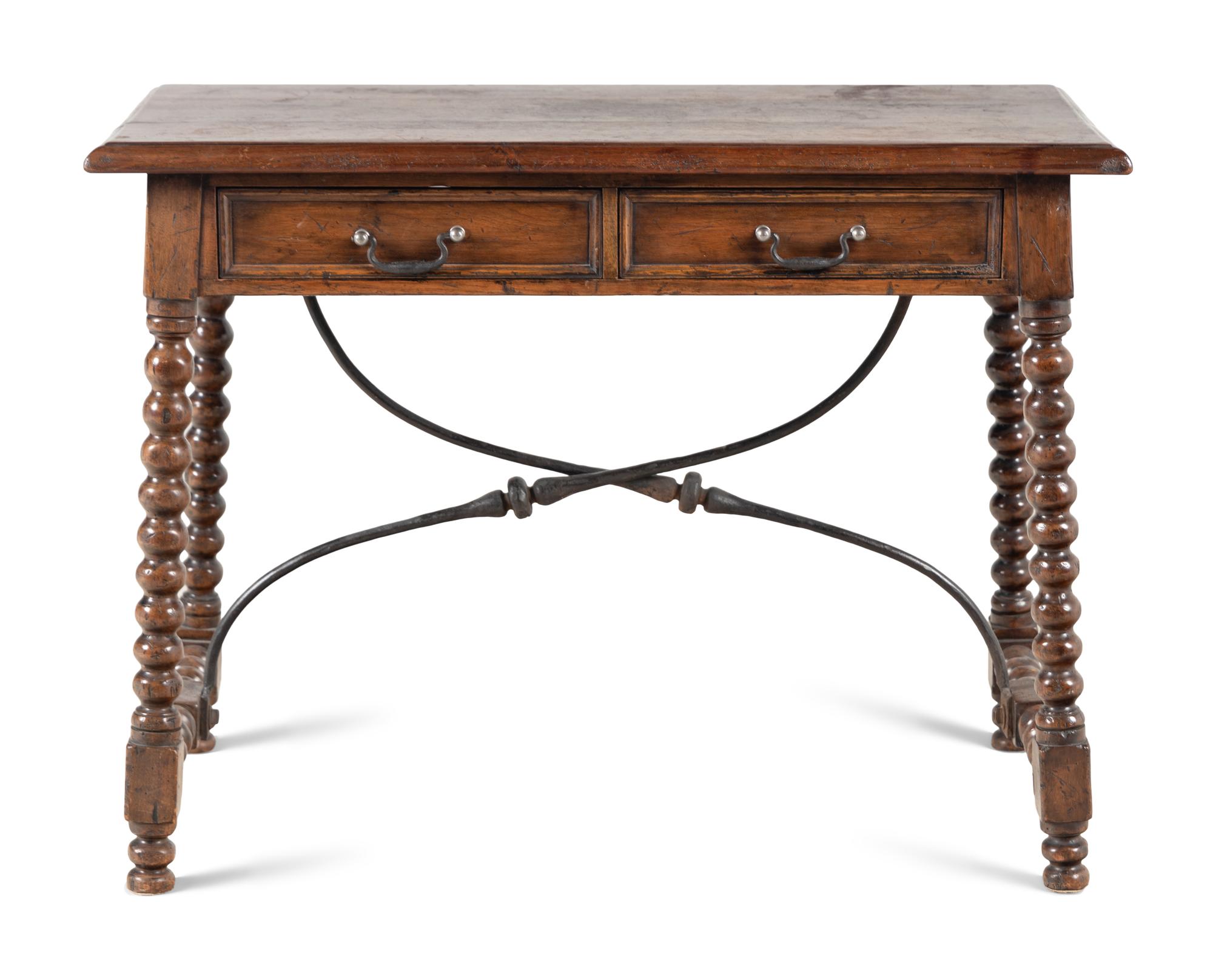 A Spanish Baroque Style Walnut Table