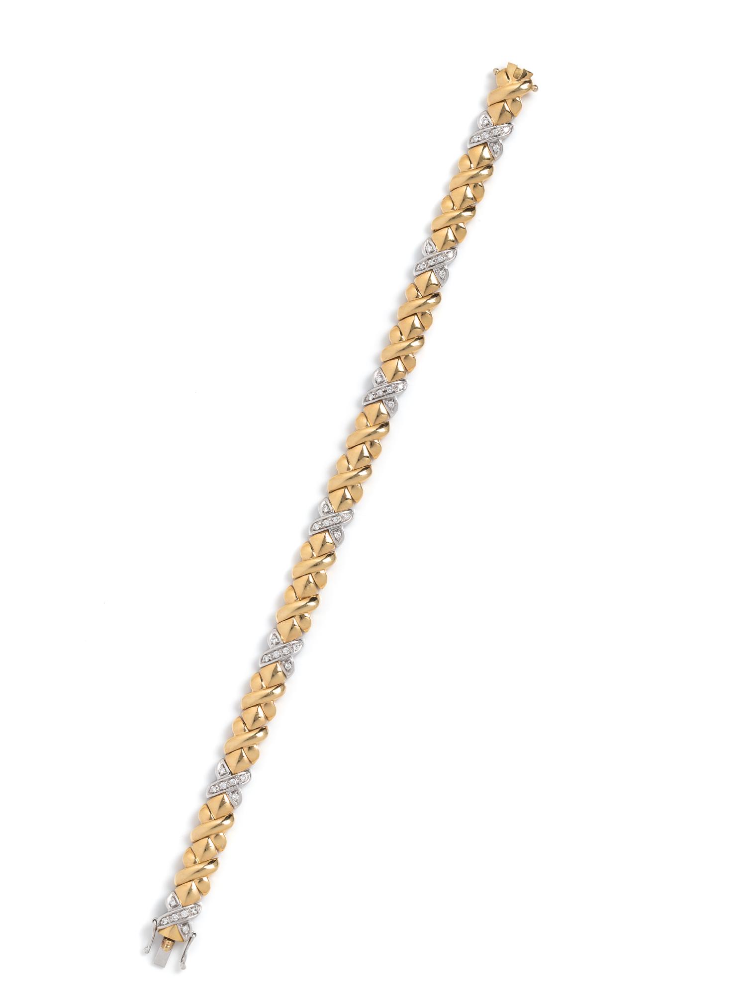 WEMPE, BICOLOR GOLD AND DIAMOND BRACELET