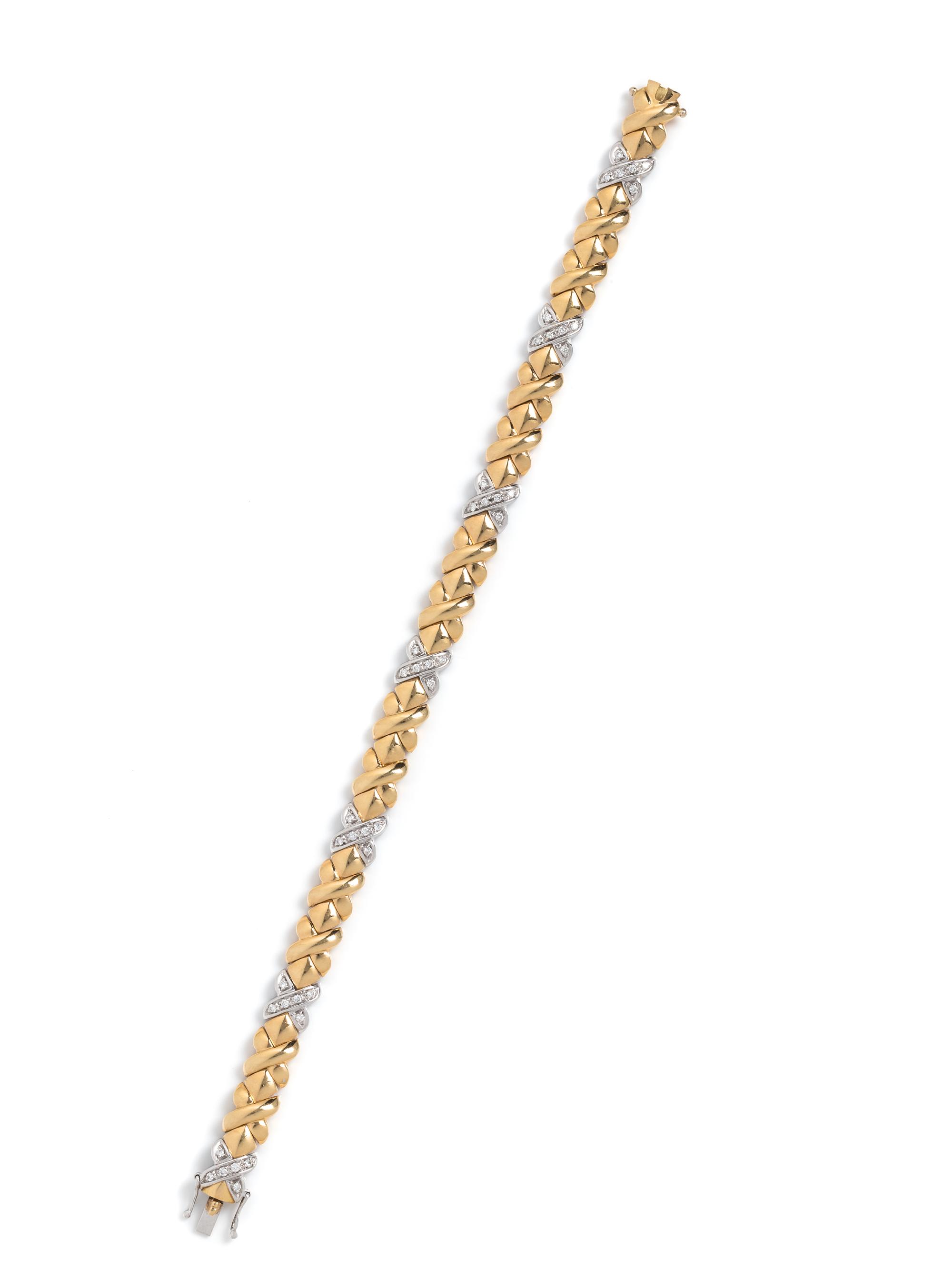 WEMPE, BICOLOR GOLD AND DIAMOND BRACELET