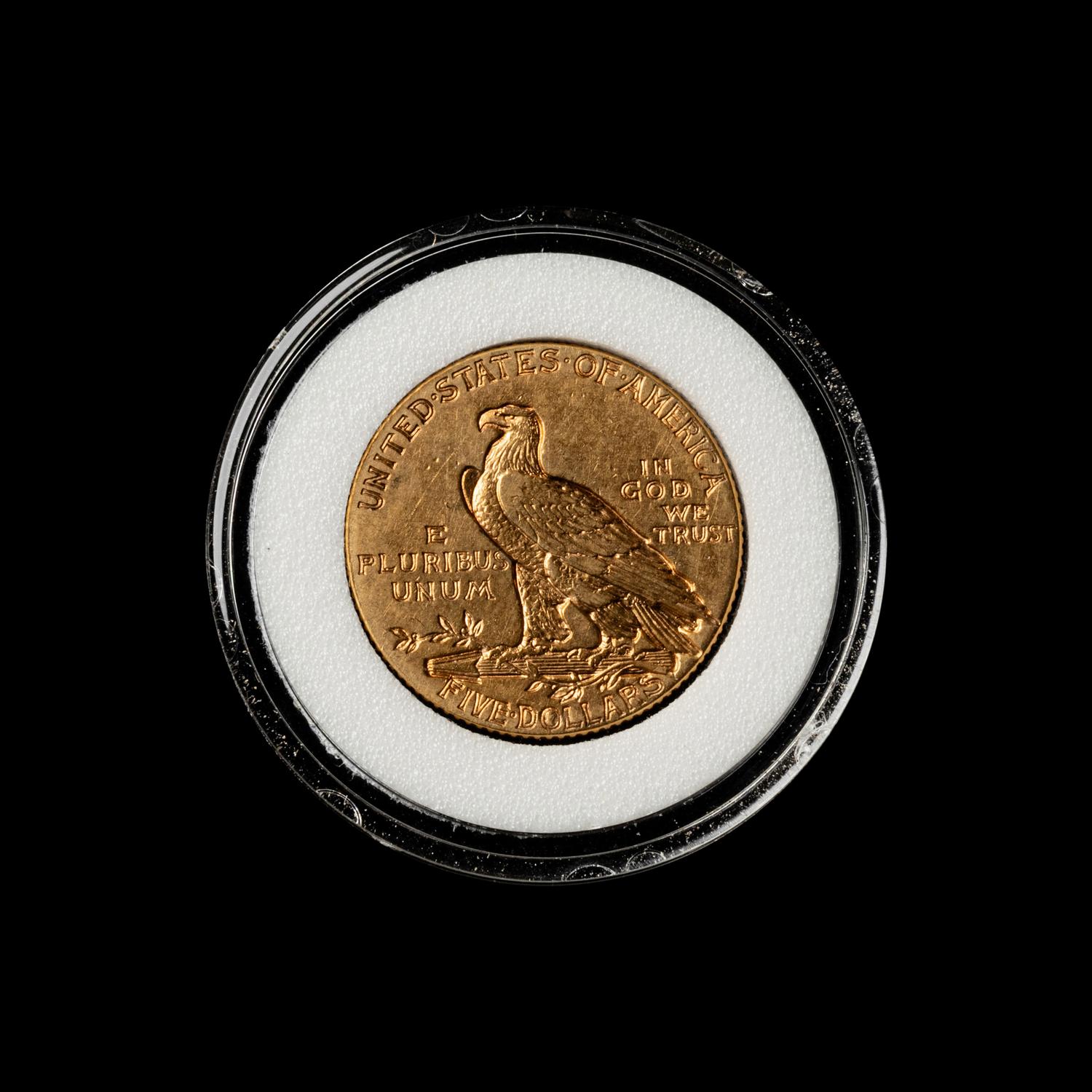 A 1915 Indian Head $5 Gold Coin