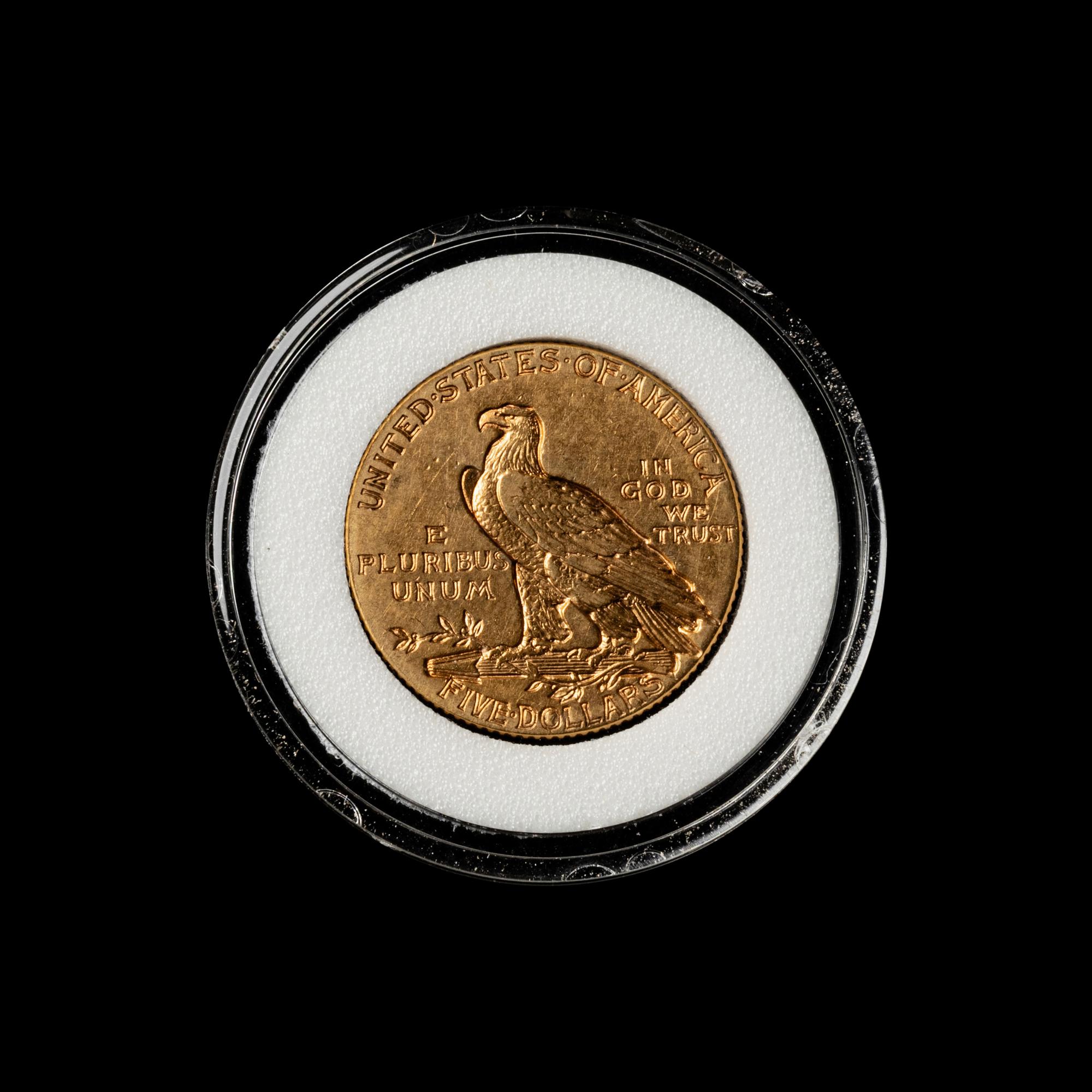 A 1915 Indian Head $5 Gold Coin
