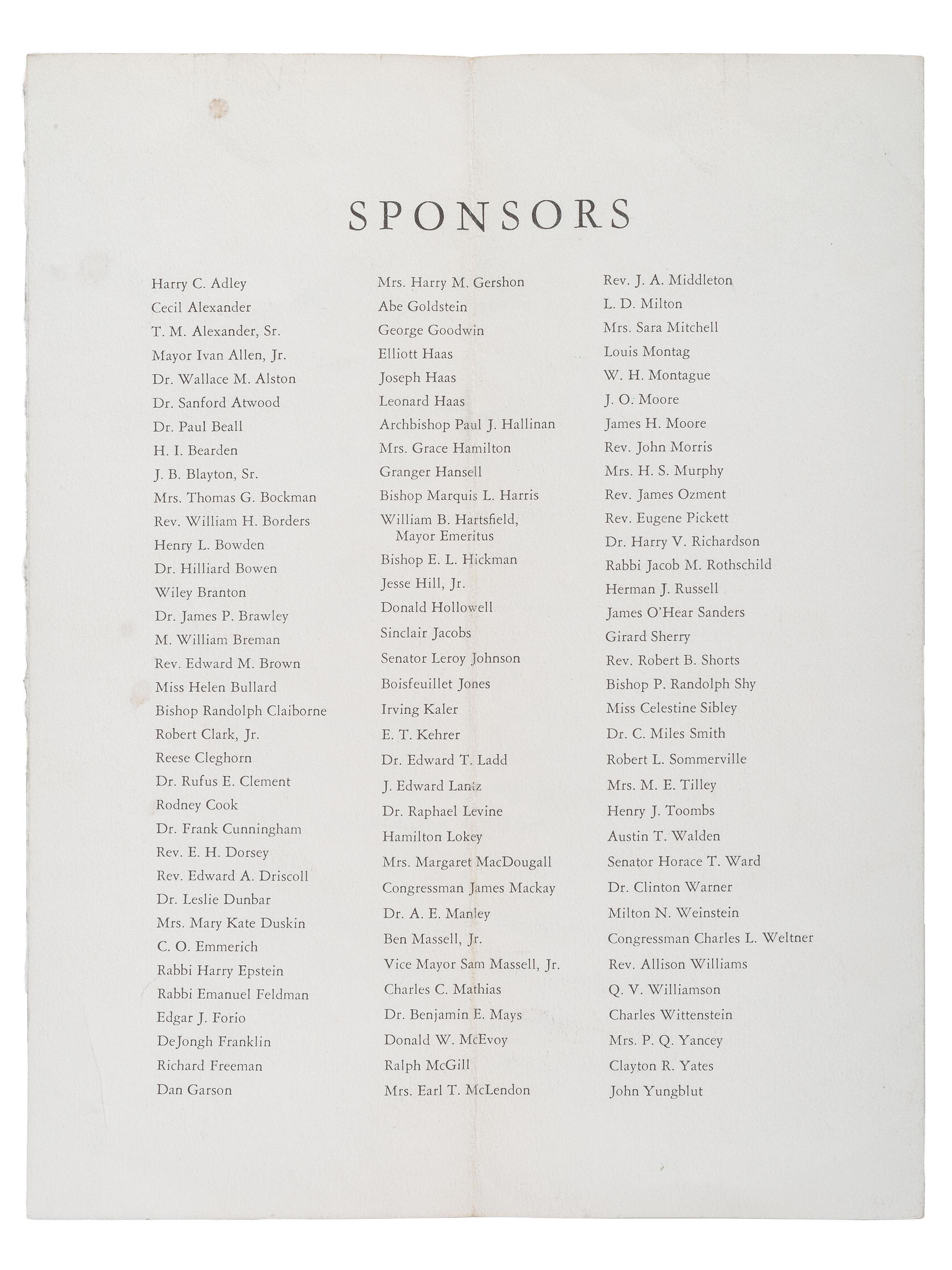 [African-Americana] King, Martin Luther, Jr. Signed Program