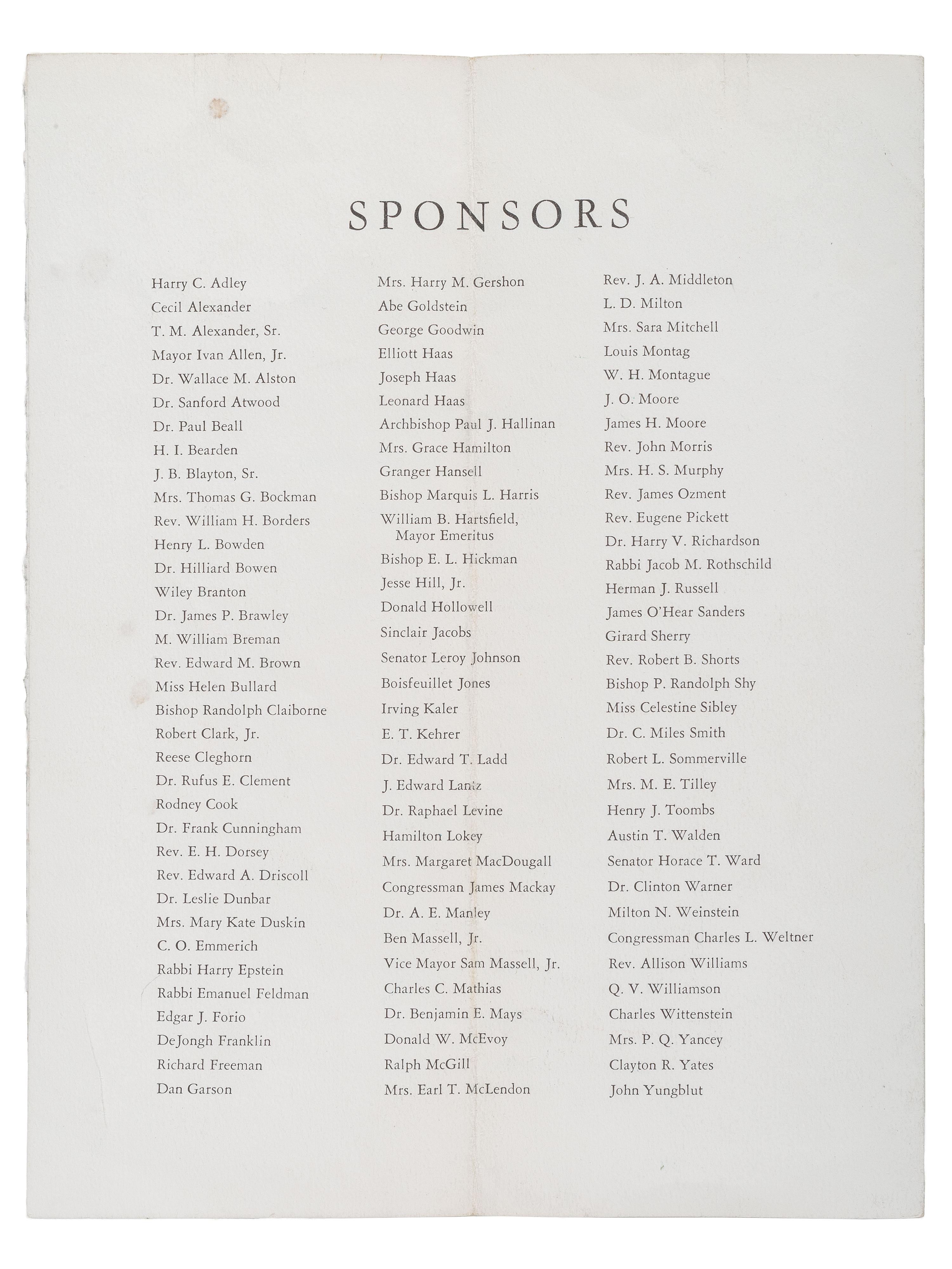 [African-Americana] King, Martin Luther, Jr. Signed Program