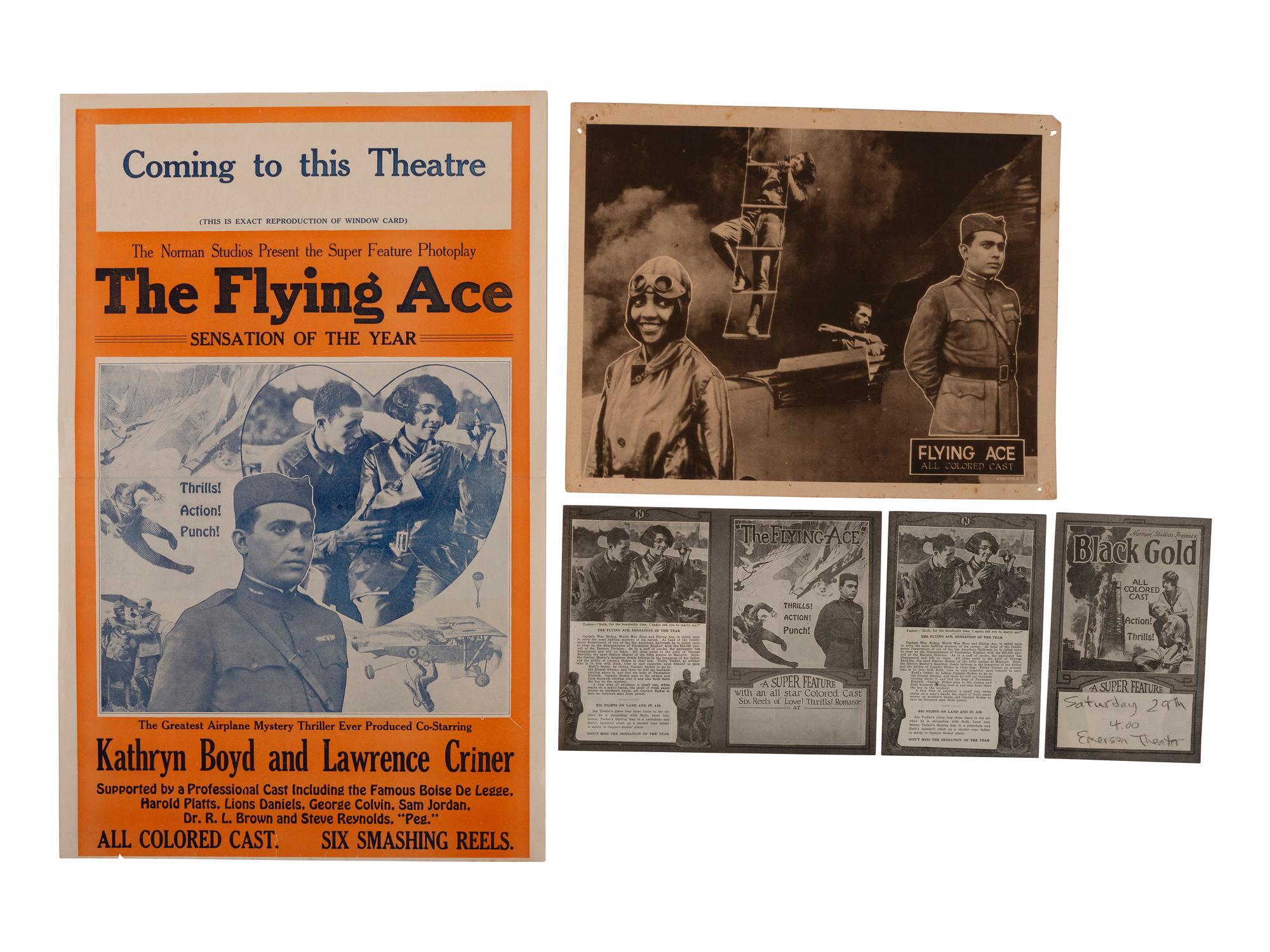 [ENTERTAINMENT]. Posters and promotional materials for Black-cast films, incl. The Flying Ace .
