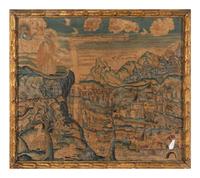 A Continental Needlepoint Panel Depicting a Biblical Scene