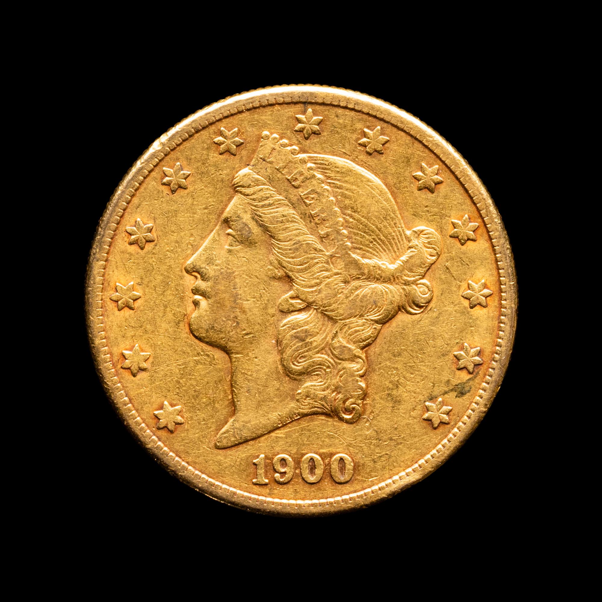 A 1900-S Liberty Head $20 Gold Coin