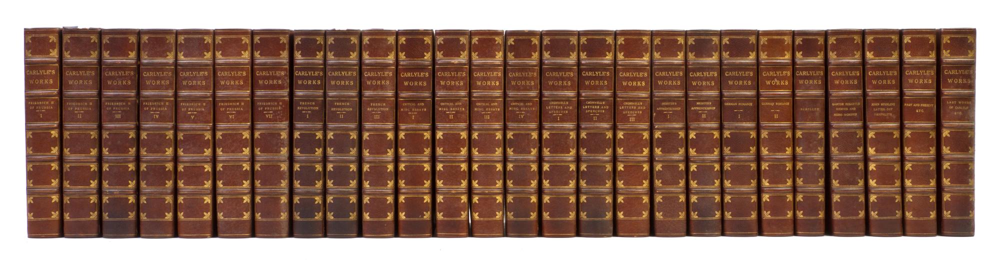 (COLLECTED WORKS) CARLYLE, THOMAS. Works. Boston, n.d. 26 vols.