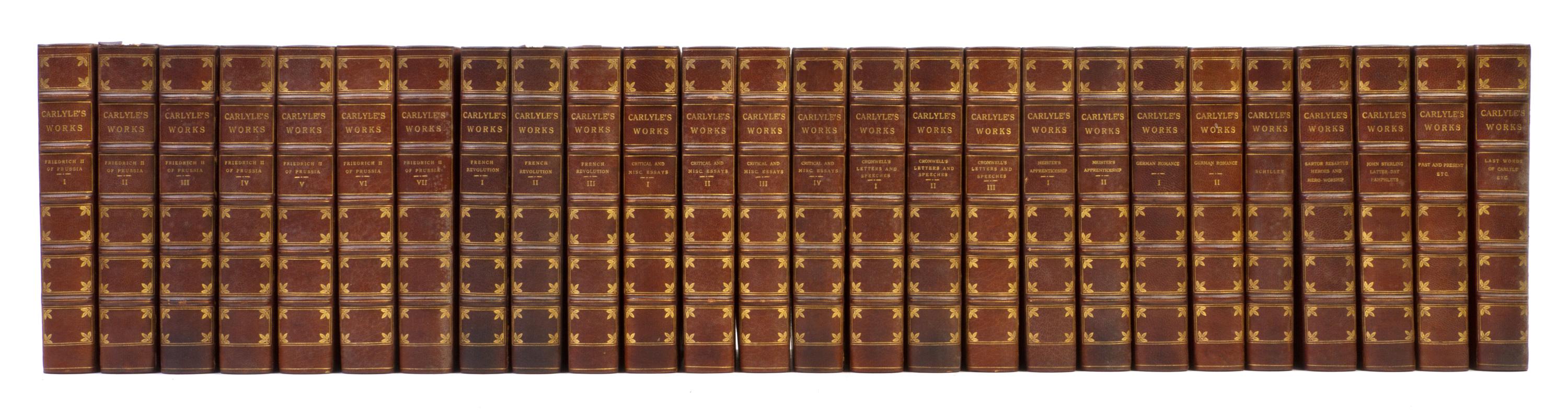 (COLLECTED WORKS) CARLYLE, THOMAS. Works. Boston, n.d. 26 vols.