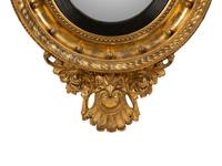 A Regency Giltwood Convex Girandole Mirror