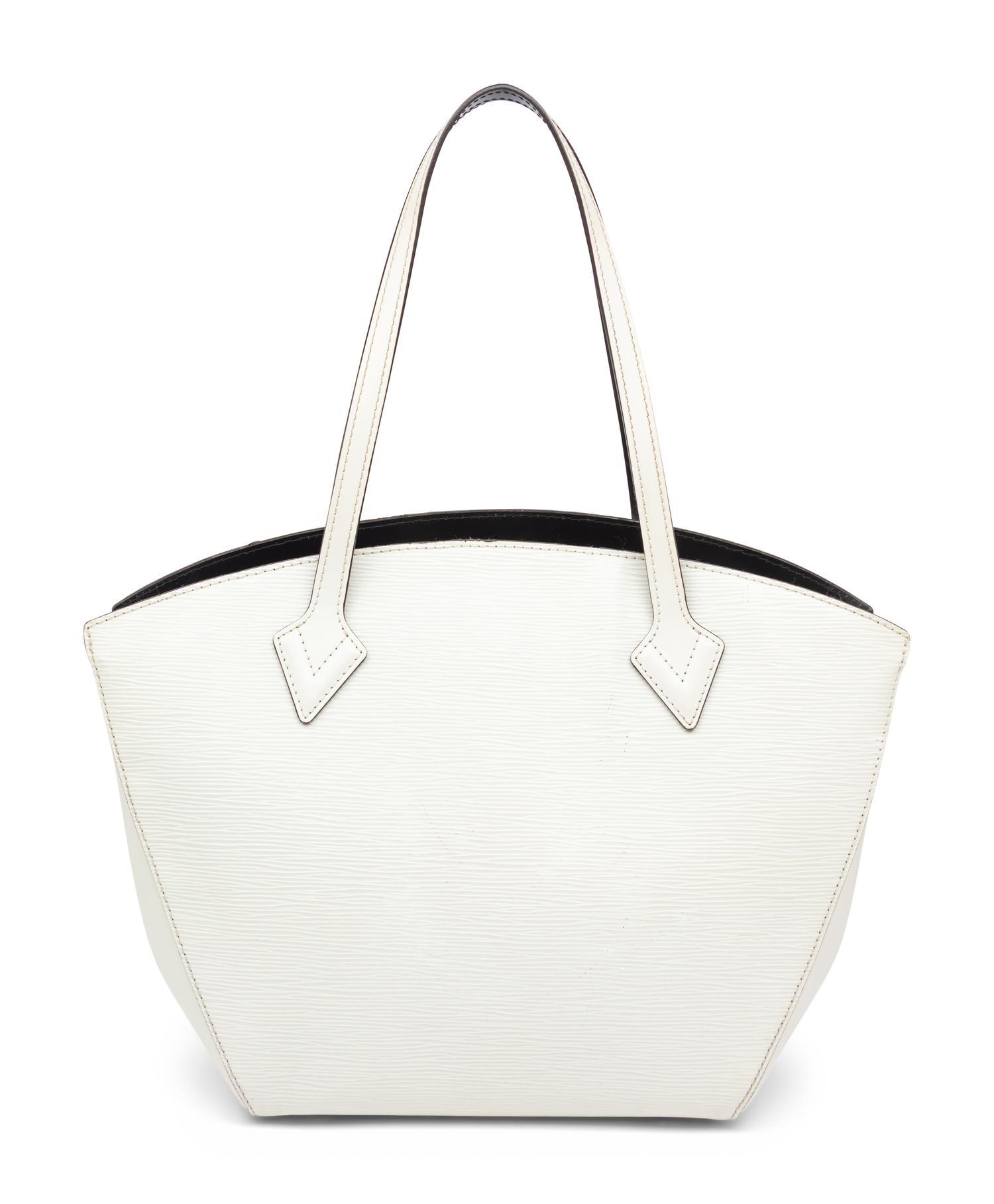 LOUIS VUITTON, WHITE EPI SAINT JACQUES PM TOTE