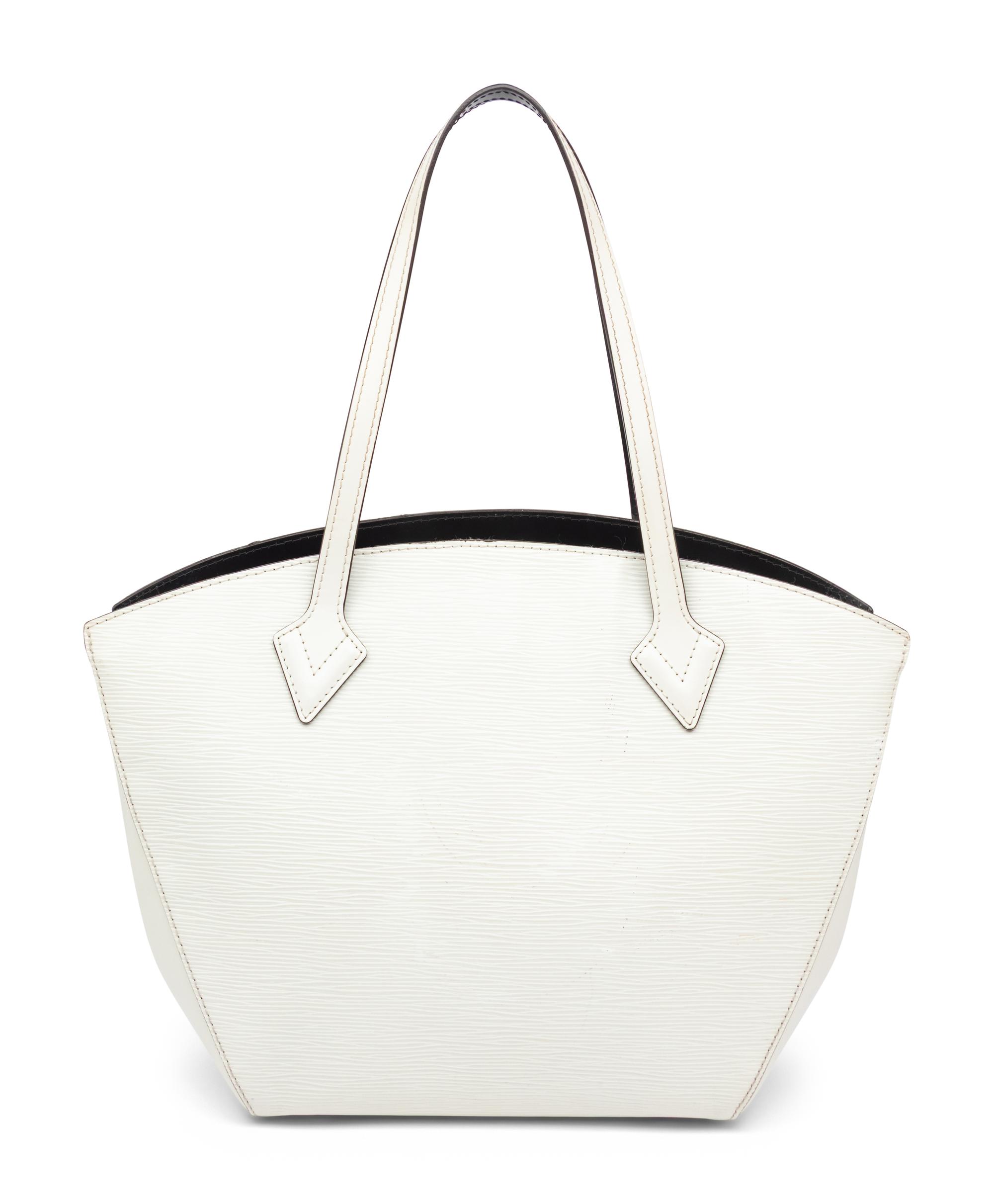 LOUIS VUITTON, WHITE EPI SAINT JACQUES PM TOTE