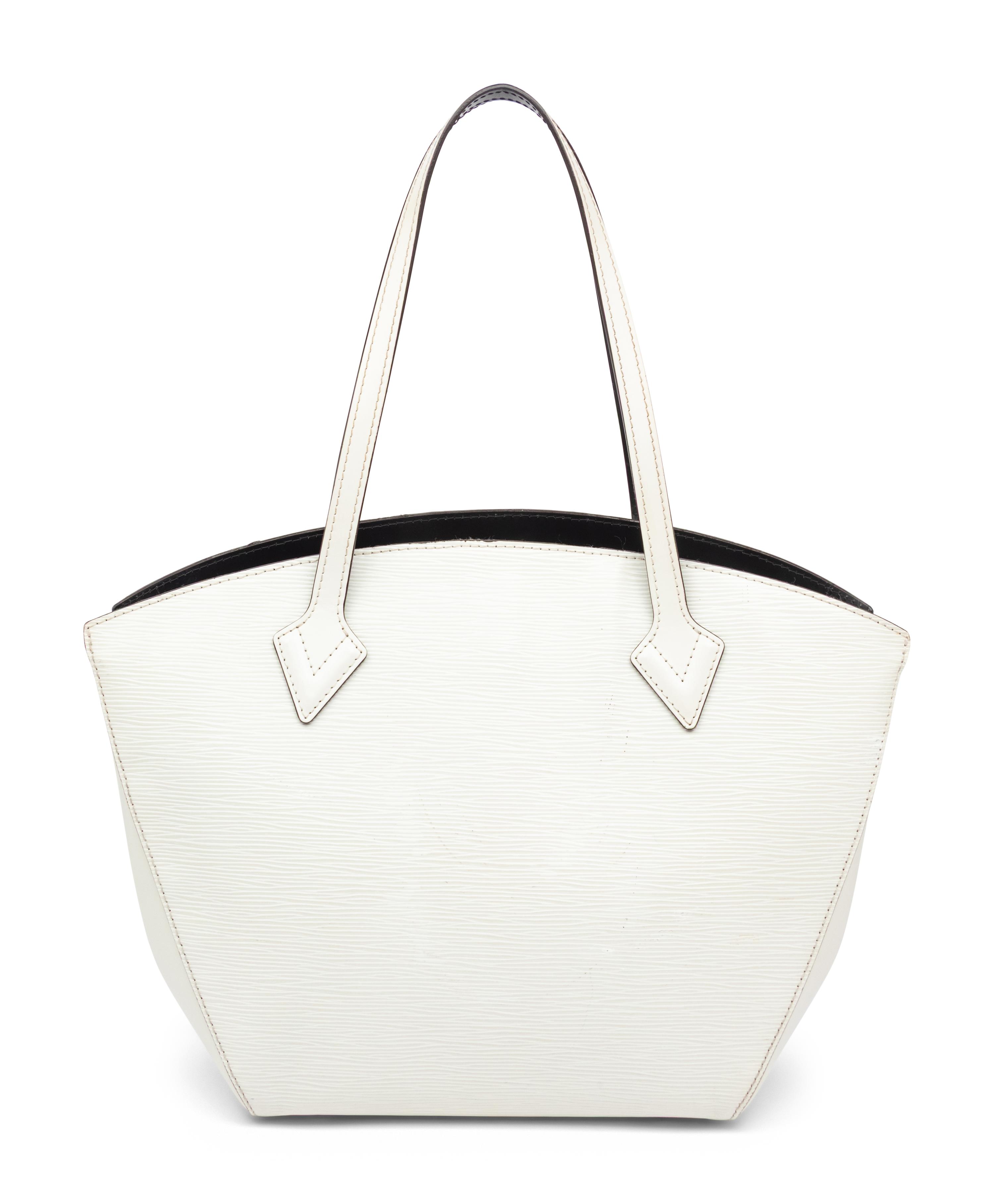 LOUIS VUITTON, WHITE EPI SAINT JACQUES PM TOTE