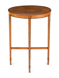 A George III Ebony-Inlaid Satinwood Side Table