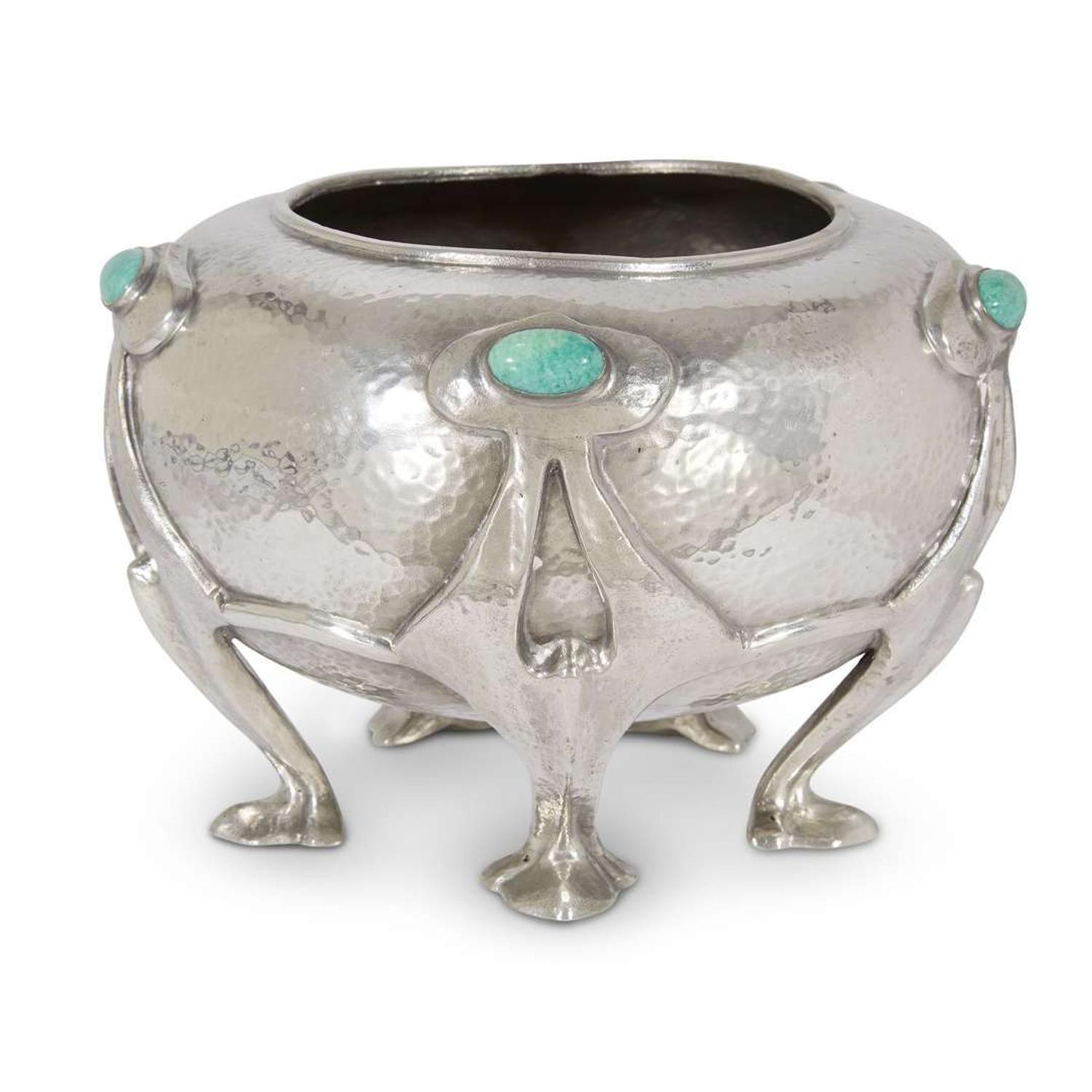 Oliver Baker for Liberty & Co. footed jardiniere, england, circa 1905