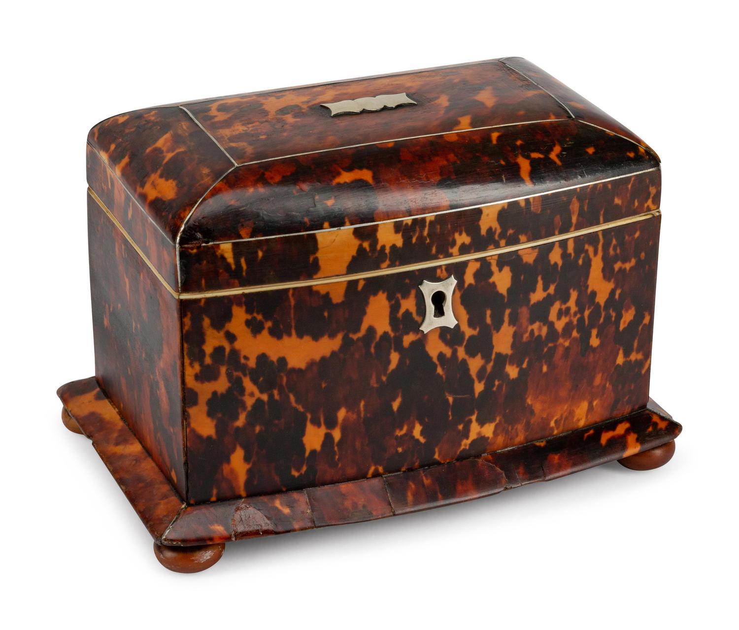 A Regency Tortoise Shell Tea Caddy