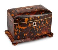 A Regency Tortoise Shell Tea Caddy