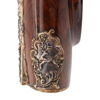 Contemporary Flintlock Jaeger Rifle with Boar Hunting Motifs by John B. Derrick (American, b.1936)