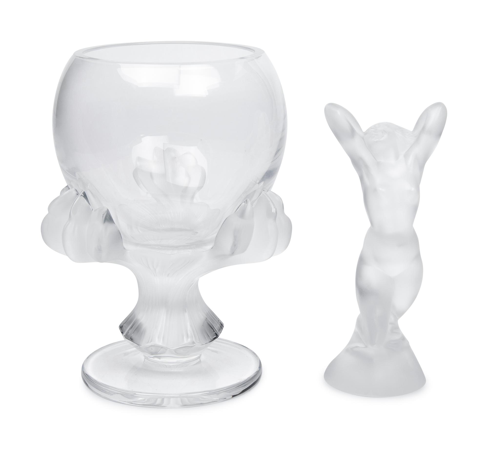 A Lalique Bagheera Vase and Danseuse Nue Figure