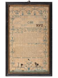 A Pair of Needlework Embroidered Schoolgirls' Samplers, Wrought by the Kettell Sisters, Sukey and Esther