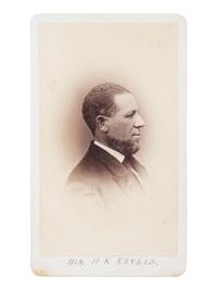 [POLITICS]. BRADY, Mathew (1822-1896), photographer. CDV of first African American US Senator Hiram Rhodes Revels. Washington, DC: ca 1868.