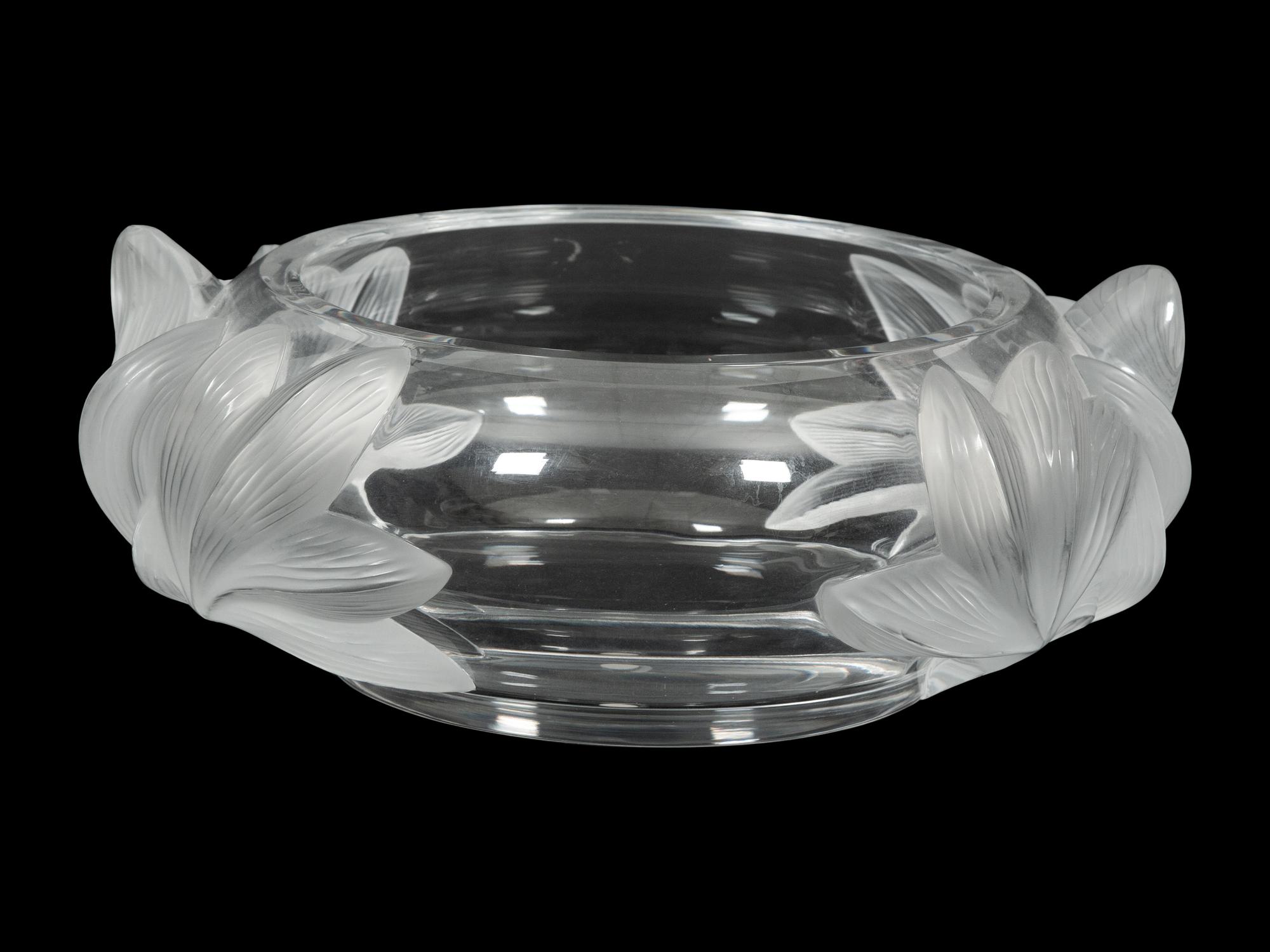 A Lalique Pivoines Center Bowl