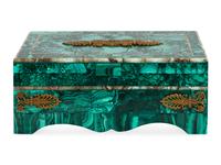 An Empire Style Gilt Bronze Mounted Malachite Table Casket