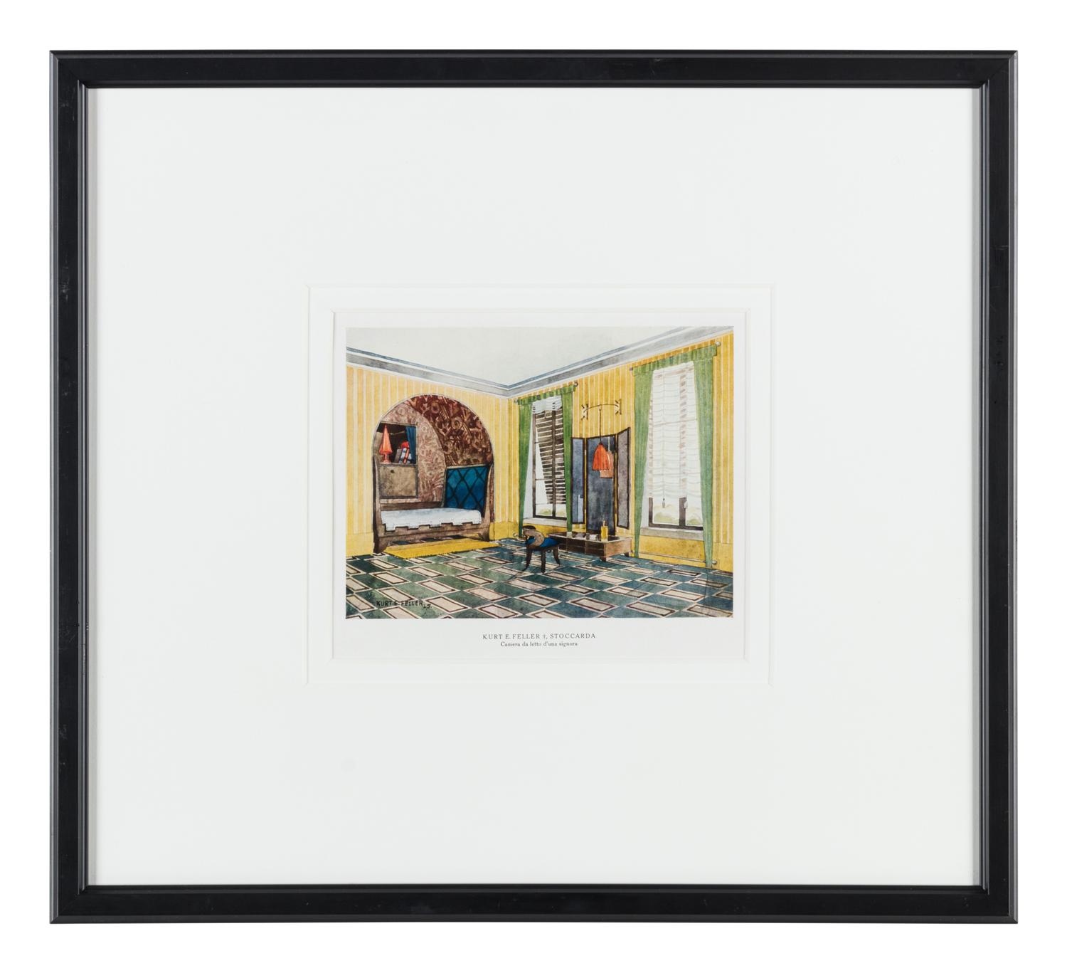 Eight Lithographs Depicting Interiors — 20TH CENTURY